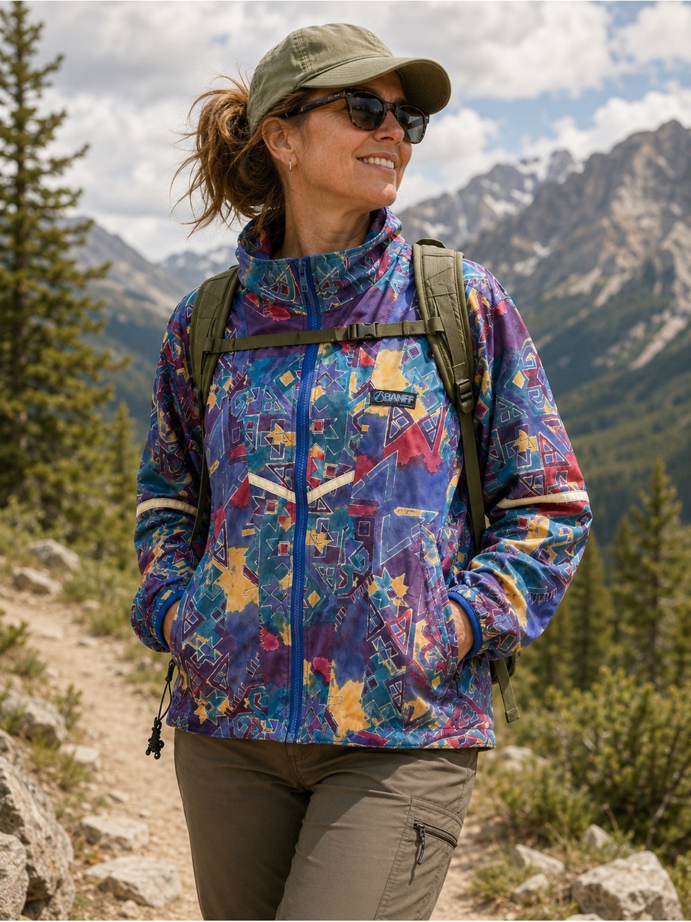Vintage BANFF Designs Windstopper Gore Colorblock Hiking Jacket